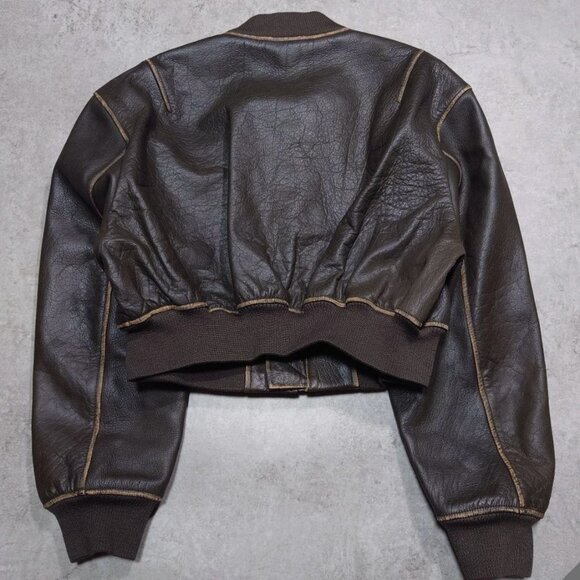 ARMA ELETTRA brown leather jacket, size 36 - Picture 2 of 4